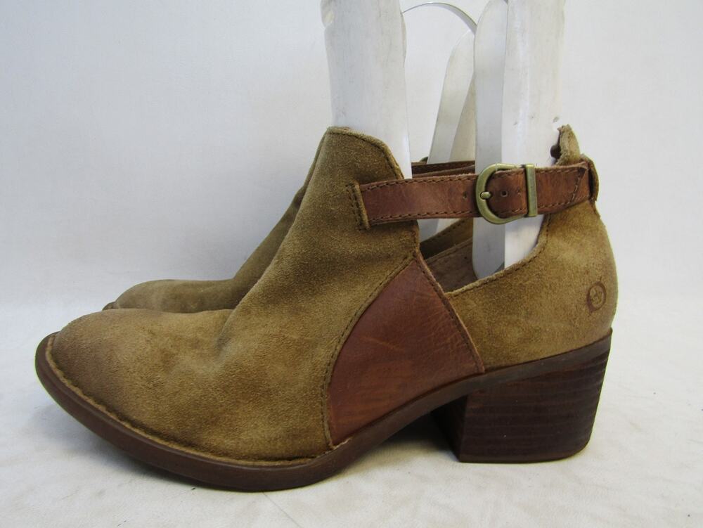 Born Size 8.5 M Brown Suede Chelsea Buckle Ankle Fashion Boots Bootie